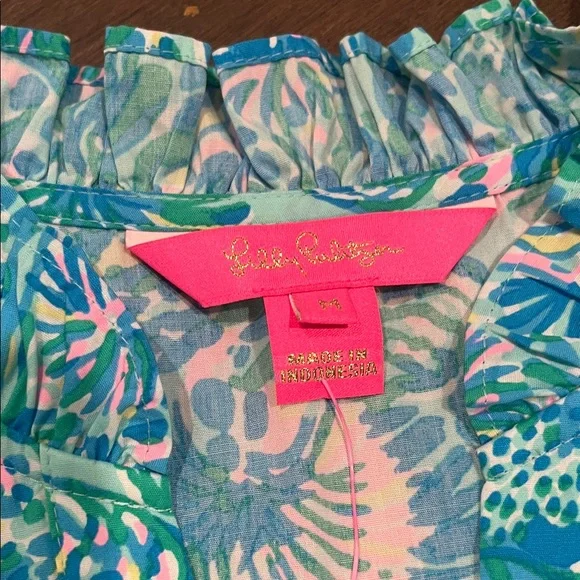 Lilly Pulitzer Blue, Green and Pink Floral Blouse - Picture 2 of 10